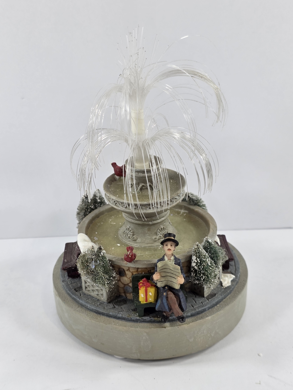 St. Nicholas Square Village Fountain Fiber Optic Color Changing Christmas Winter